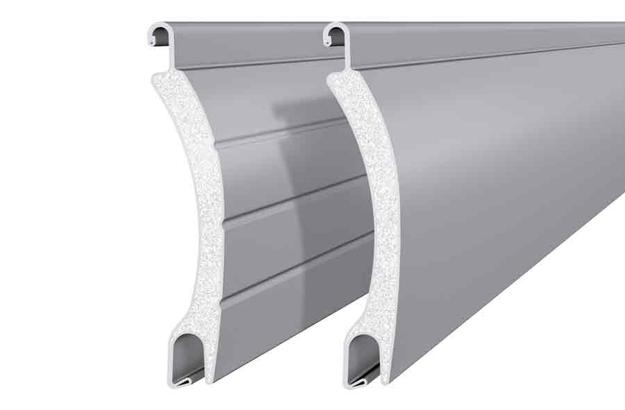 Modernes Einfamilienhaus mit Rollläden Rollladenlamelle Seitenansicht